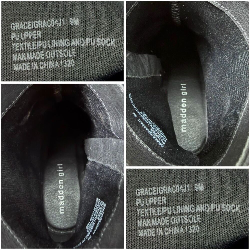 Madden Girl Grace Y2K-Inspired Black Chunky Platform Ankle Boots Women’s 9 M - Picture 11 of 12